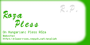 roza pless business card